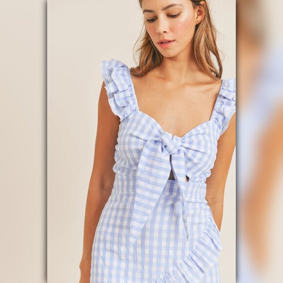 Mable Gingham Ruffle Mini Dress - Picture 5 of 8